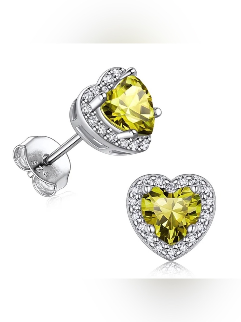 NWT lemon yellow 1ct Moissanite on S925 sterling silver surrounded by CZ.